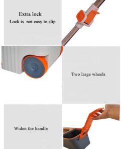 360 Spin Mop Bucket Set with Wringer Set Stainless Steel Spin Mop Bucket System on Wheels for Floor Cleaning Household Cleaning