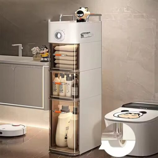 Modern Pp Multifunctional Bathroom Storage Cabinet Space-Saving Square Plastic Injection Moulding