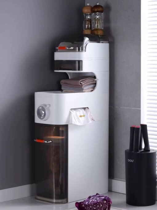 Modern Pp Multifunctional Bathroom Storage Cabinet Space-Saving Square Plastic Injection Moulding