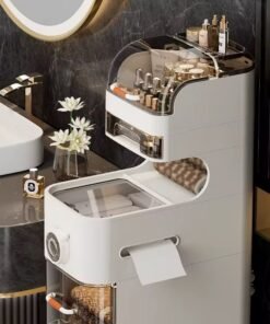 Modern Pp Multifunctional Bathroom Storage Cabinet Space-Saving Square Plastic Injection Moulding