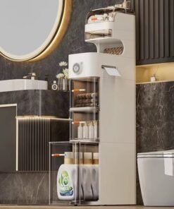Modern Pp Multifunctional Bathroom Storage Cabinet Space-Saving Square Plastic Injection Moulding