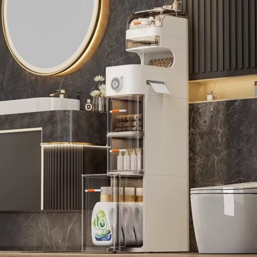 Modern Pp Multifunctional Bathroom Storage Cabinet Space-Saving Square Plastic Injection Moulding