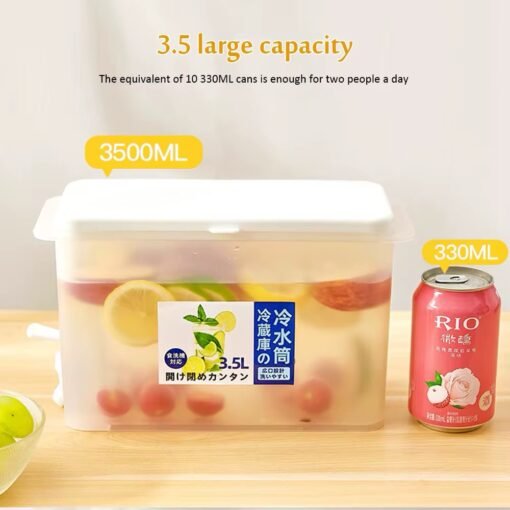 TS Large Capacity Refrigerator Beverage Bucket Simple Household Tea and Fruit Infuser Pitcher with Tap Cold Brew Bottle