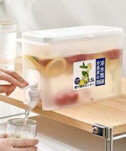 TS Large Capacity Refrigerator Beverage Bucket Simple Household Tea and Fruit Infuser Pitcher with Tap Cold Brew Bottle