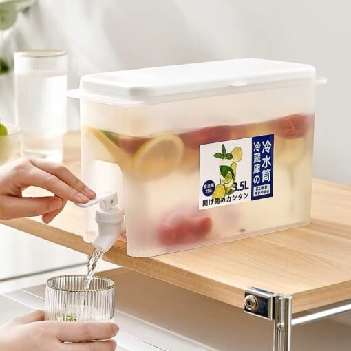 TS Large Capacity Refrigerator Beverage Bucket Simple Household Tea and Fruit Infuser Pitcher with Tap Cold Brew Bottle