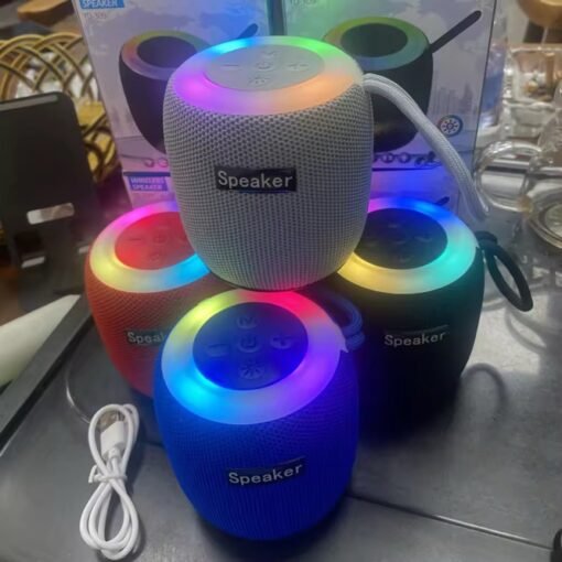 Portable Outdoor Fabric Wireless Bluetooth Speaker Mini Sound Speaker with Mood Night Light RGB Flashing