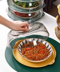 Plastic Microwave Food Plate Container Cover Multi Layer Food Vegetable Cover Heat-insulated vegetable cover