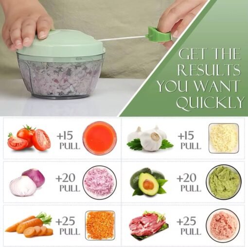 Mini Hand Pull String Food Meat Vegetable Cutter Slicer Manual Food Chopper