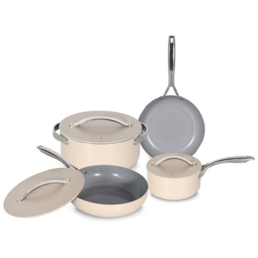 New Aluminum Ceramic Non-stick Pan Frying Pan Milk Pan 4 Set Pot