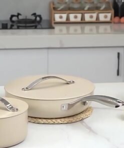 New Aluminum Ceramic Non-stick Pan Frying Pan Milk Pan 4 Set Pot