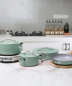 New Aluminum Ceramic Non-stick Pan Frying Pan Milk Pan 4 Set Pot