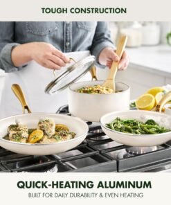 7 Set New Aluminum Ceramic Non-stick Pan Frying Pan Milk Pan Set Pot