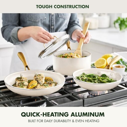 7 Set New Aluminum Ceramic Non-stick Pan Frying Pan Milk Pan Set Pot