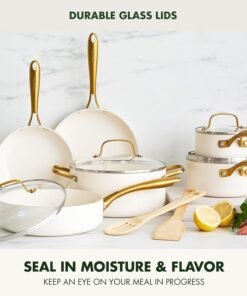 7 Set New Aluminum Ceramic Non-stick Pan Frying Pan Milk Pan Set Pot
