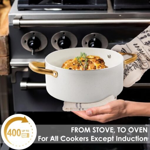7 Set New Aluminum Ceramic Non-stick Pan Frying Pan Milk Pan Set Pot