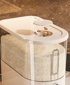 New Household Rice Bucket is designed for optimal food storage with a focus on keeping your rice and other grains fresh.