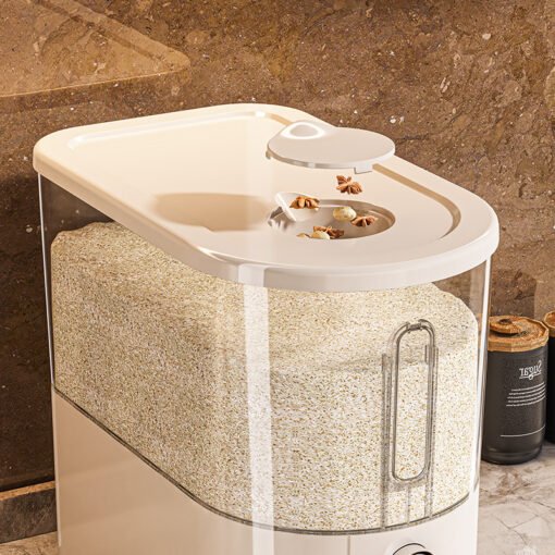 New Household Rice Bucket is designed for optimal food storage with a focus on keeping your rice and other grains fresh.