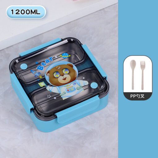 Children's Square 304 Stainless Steel Compartment Lunch Box Student Portable Lunch Box Fruit Lunch Box