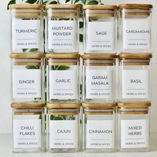 High Borosilicate Square Glass Storage Jar tea kitchen storage Jar Bamboo Square Cover Sealed Jar Large Capacity