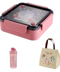 Children's Square 304 Stainless Steel Compartment Lunch Box Student Portable Lunch Box Fruit Lunch Box