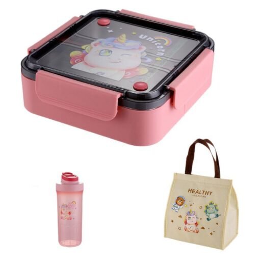 Children's Square 304 Stainless Steel Compartment Lunch Box Student Portable Lunch Box Fruit Lunch Box