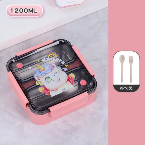 Children's Square 304 Stainless Steel Compartment Lunch Box Student Portable Lunch Box Fruit Lunch Box